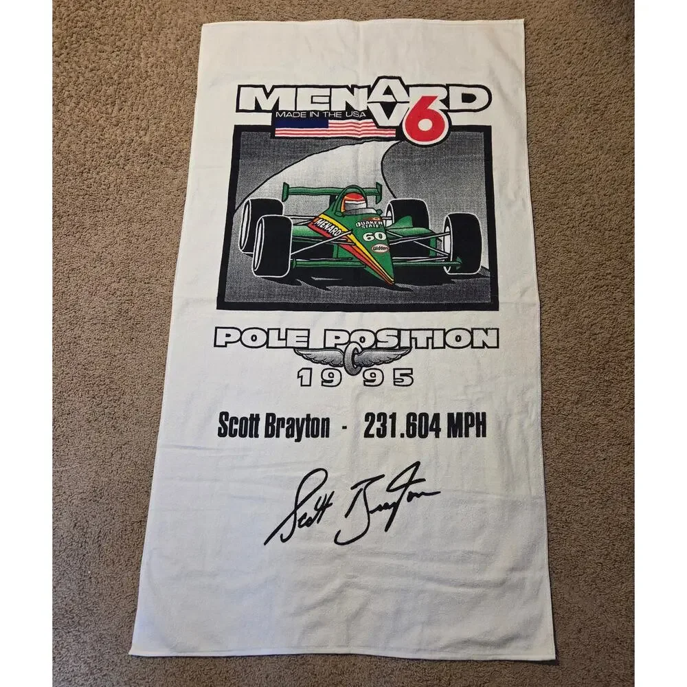 1995 Menard Pole Position Indy #60 Scott Brayton Commemorative Towel 60×33 USA